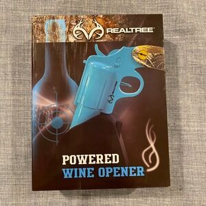 Realtree WineOvation Powered Wine Opener Electric Wine Gun Blue RT-01BL NEW